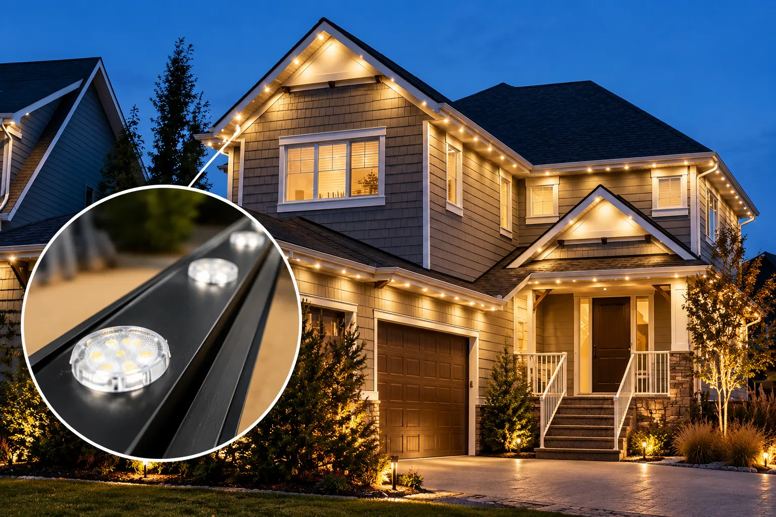 1" Soffit Lights — permanent outdoor LED fixture