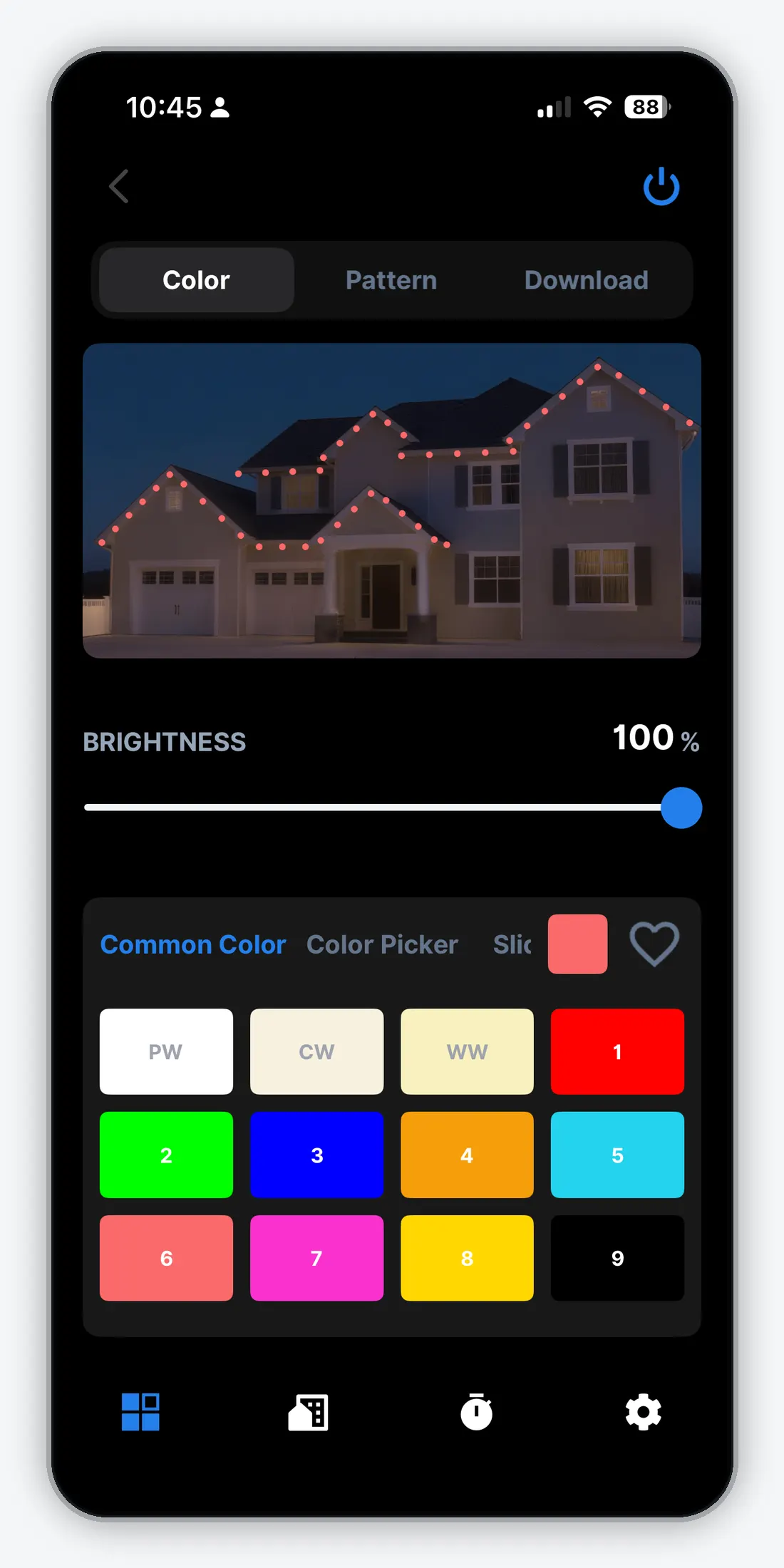 Custom colours in the SummitLine Lighting App
