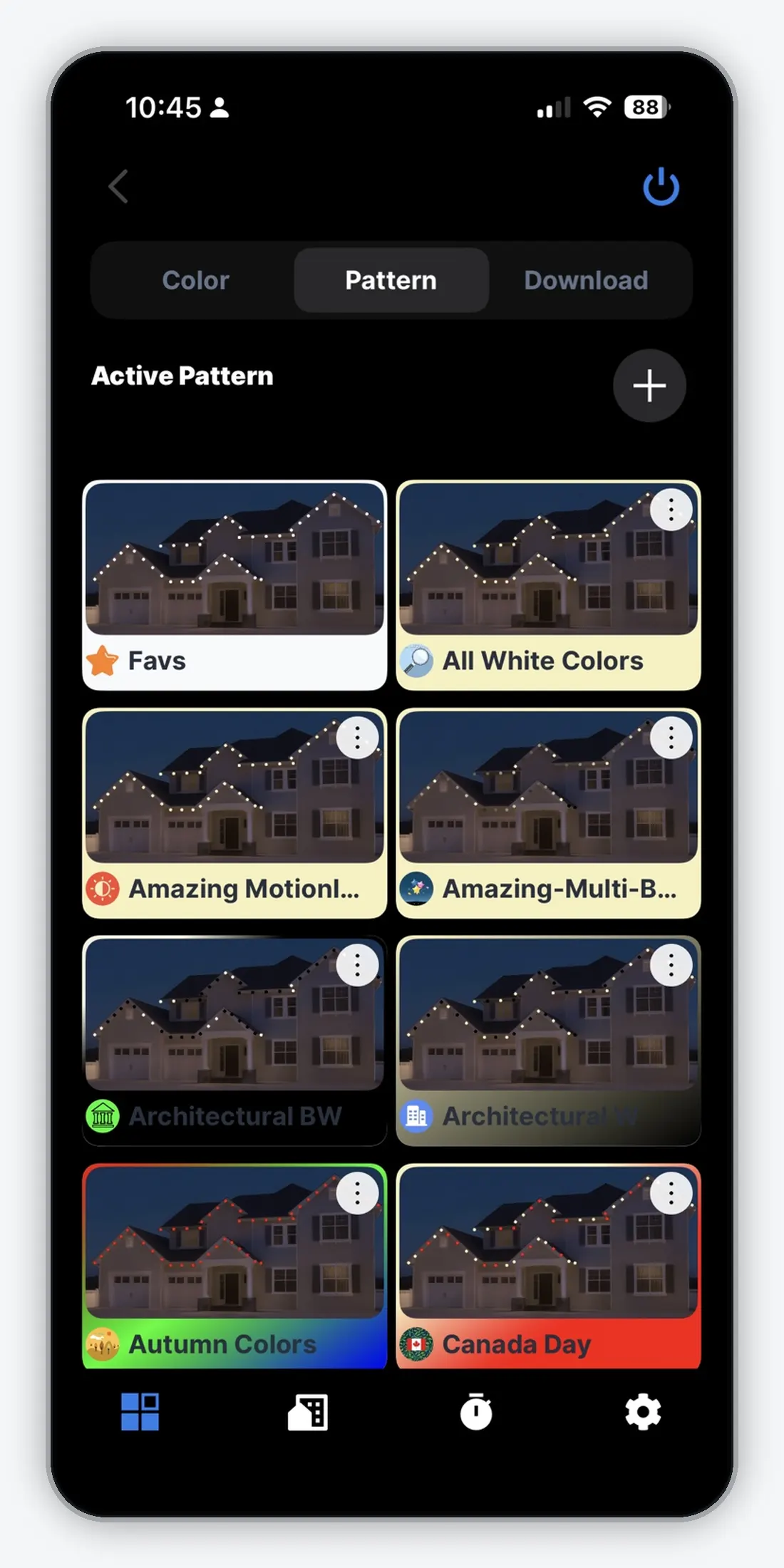 Patterns & effects in the SummitLine Lighting App