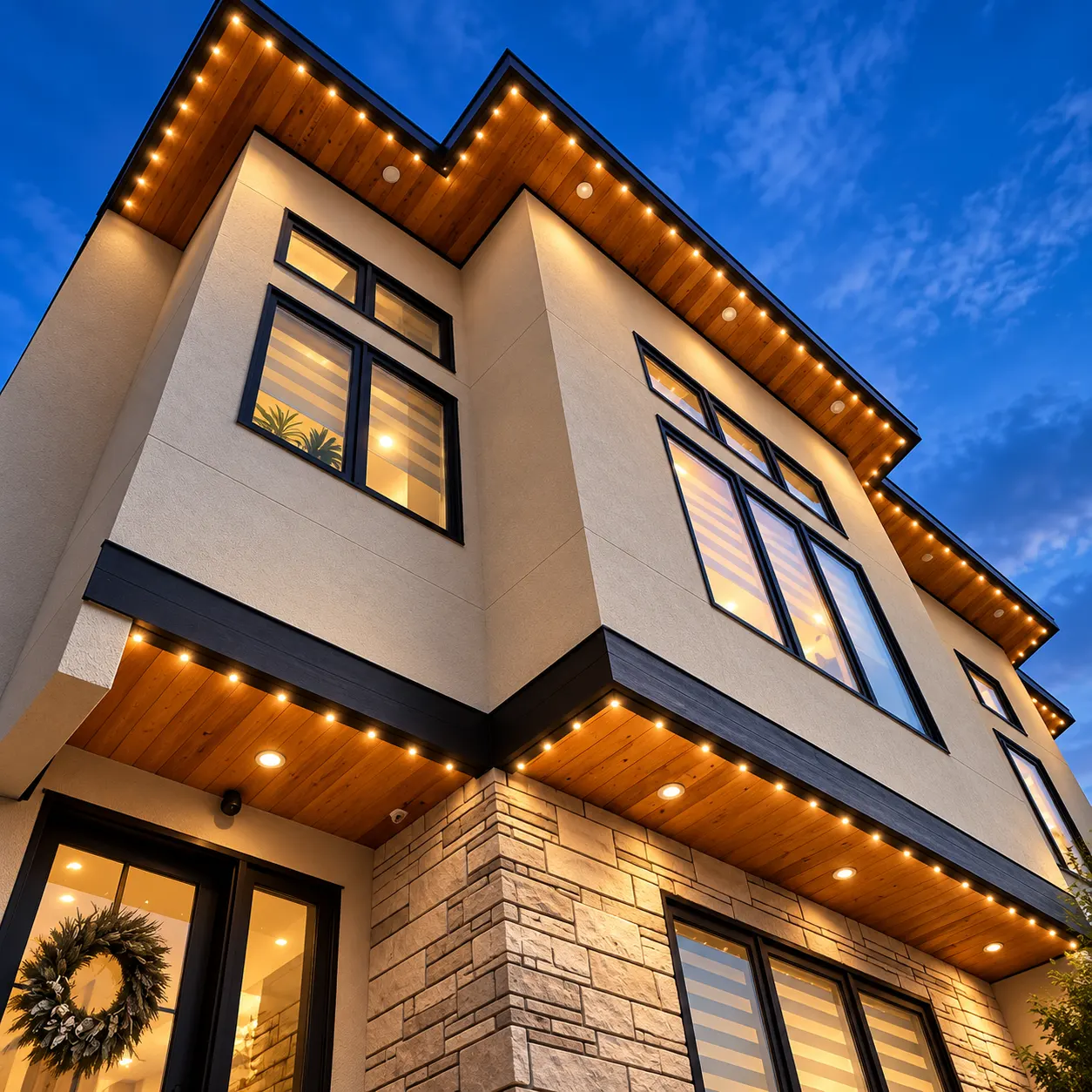 Architectural Lighting on a home at night
