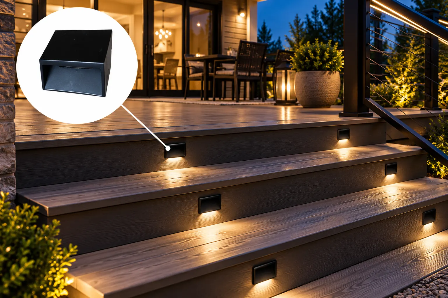 Deck Stringer Light — permanent outdoor LED fixture