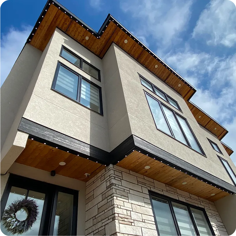 Permanent outdoor LED lighting installed on a Western Canada home — project photo 2
