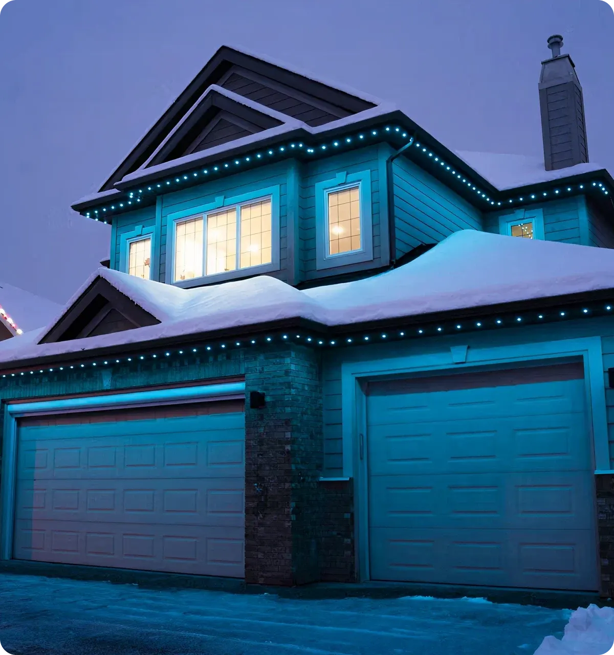 1" Soffit Lights shown in use on a Western Canada property