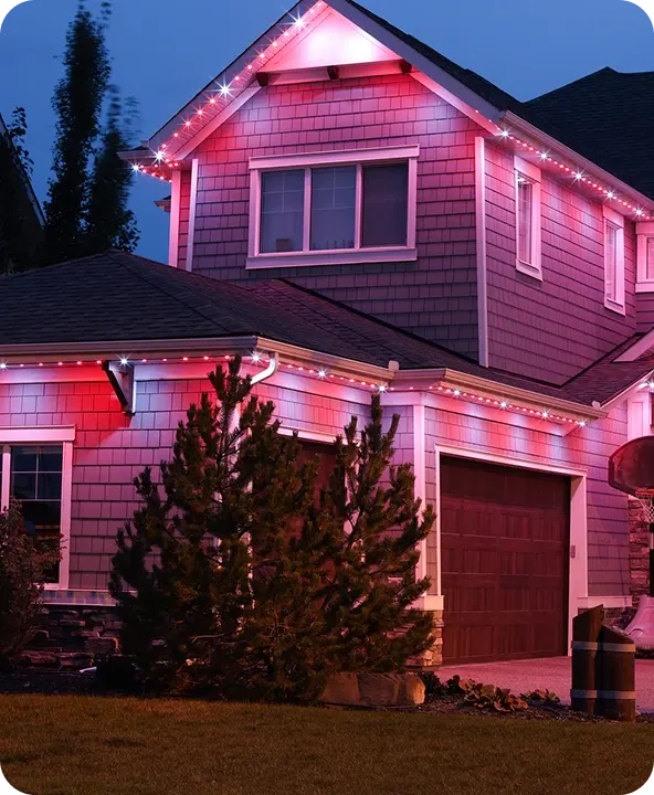 Architectural Lighting installed on a home at night — example 3
