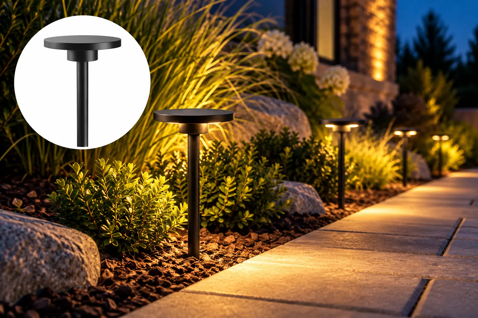 Modern Pathway Light — permanent outdoor LED fixture